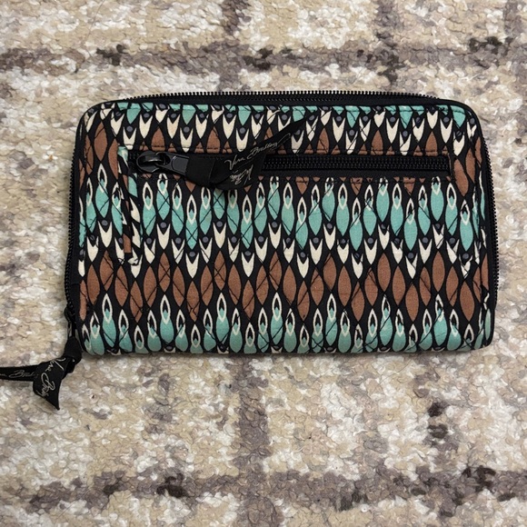 Vera Bradley Brown and Teal Women's Wallet - Picture 2 of 4